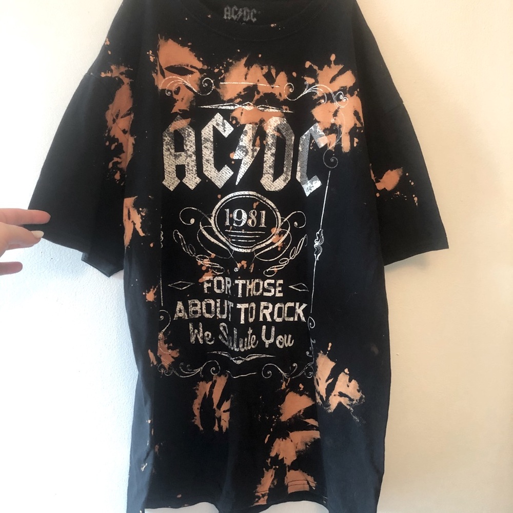 Sold!  Bleached Band Tee / AC/DC ✨🤘🏽 (L)
